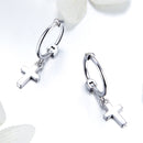 925 Sterling Silver Earrings Plated Platinum 1.9*0.5cm for Women-5