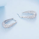 925 Sterling Silver Earrings with Pavé Set CZ, 2.5cm x 0.8cm, for Women-5