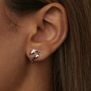 S925 Sterling Silver Rose Gold Plated Zircon Earrings-6