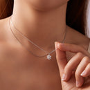 925 Sterling Silver 0.06 Carat & 0.20 Carat Moissanite Necklace with White Gold Plating for Women-7