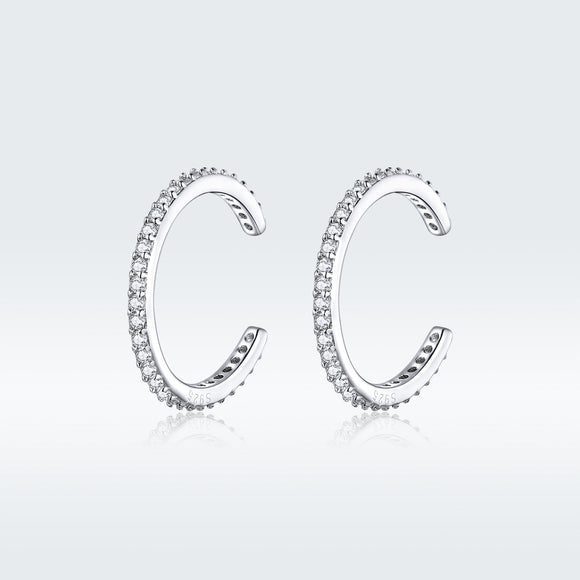925 Sterling Silver Earrings with Pavé Set CZ
