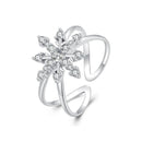 925 Sterling Silver Platinum Plated Pavé Set CZ Ring for Women-2