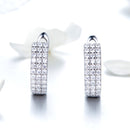 925 Sterling Silver Earrings with Pavé Setting CZ 1.3*0.4cm-2