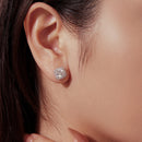 925 Sterling Silver Moissanite 1.0cm Earrings with Pavé Setting for Women-8