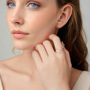 925 Sterling Silver Pavé Setting CZ Oxidized Ring for Women-8