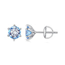 925 Sterling Silver Moissanite 1.00 Carat Earrings Size 7.0mm for Women-6