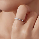 925 Sterling Silver Moissanite Ring with 0.15-0.2cm Gems for Women - Size 6-5