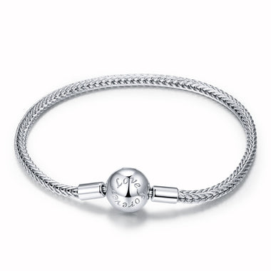 925 Sterling Silver Plated Platinum 17cm Bracelet for Men