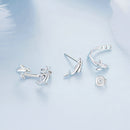 S925 Sterling Silver Rose Gold Plated Zircon Earrings-5