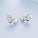 925 Sterling Silver Earrings with Pavé Setting CZ in White Gold-3