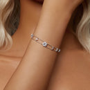 925 Sterling Silver 5.0mm Moissanite Bracelet with CZ and White Gold Plating for Women-6