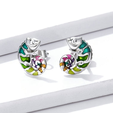 S925 Sterling Silver Enamel Earrings for Women - 0