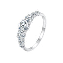 925 Sterling Silver Moissanite Engagement Ring with 5mm, 4mm, 3mm, 2.5mm Stones for Women-1