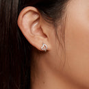 925 Sterling Silver Blue Pavé Setting CZ Earrings 12x8mm for Women-8