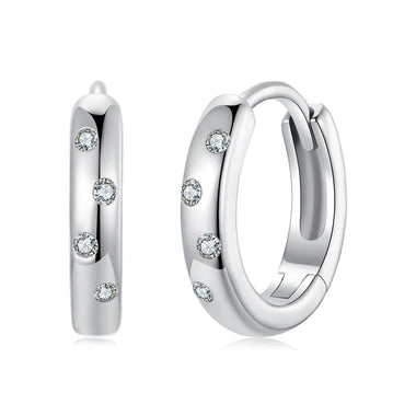 925 Sterling Silver Moissanite Earrings for Women - White Gold Plated