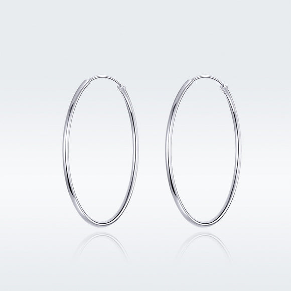 925 Sterling Silver Plated Platinum Earrings 3cm for Women