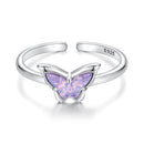 925 Sterling Silver Transparent Glass Pendant Rings for Women-1