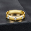 925 Sterling Silver Moissanite Gold Plated Ring for Women, Size 6-5