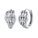 925 Sterling Silver Oxidized Earrings 12x7mm for Women-2