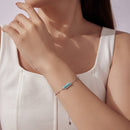 925 Sterling Silver White Gold Plated Bracelets with Synthetic Turquoise for Women-8