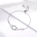 925 Sterling Silver Heart Shaped Bracelet 22CM for Women-6