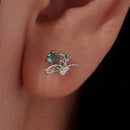 925 Sterling Silver White Gold Plated 1.0x0.7cm CZ Earrings for Women-5