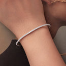 925 Sterling Silver White Gold Plated 16cm Stretchable CZ Bracelet for Women-6
