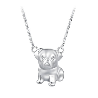 925 Sterling Silver Plated Platinum Necklace with 13x12mm Pendant for Women - 0
