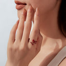 925 Sterling Silver Ring with White Gold Plating for Women - Style E-6