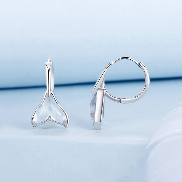 925 Sterling Silver Transparent Glass Earrings for Women