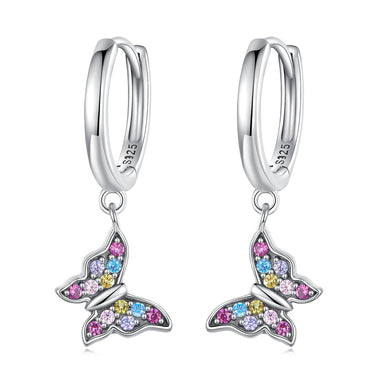 925 Sterling Silver Earrings with Pavé Setting CZ, 2.3*0.95cm, for Women