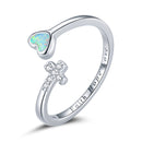 925 Sterling Silver Opal Ring with CZ for Women-1