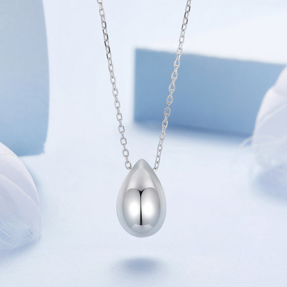 925 Sterling Silver White Gold Plated Necklace 40+5cm Length for Women