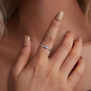 925 Sterling Silver & Moissanite Size 6 Ring with 0.1ct Moissanite-7