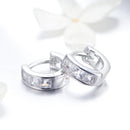 925 Sterling Silver Plated Platinum Pavé Setting CZ Earrings-2