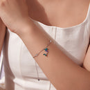 925 Sterling Silver Enamel Pavé CZ White Gold Bracelet for Women 15+6cm-6