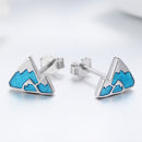 S925 Sterling Silver Earrings 0.7*0.9cm with Plated Platinum and Enamel-3