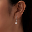 925 Sterling Silver Moissanite and Synthetic Pearl Earrings for Women-7
