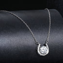 925 Sterling Silver Moissanite Necklace with Pavé Setting, 1 Carat, 400mm Length for Women-4