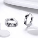 925 Sterling Silver Earrings with Pavé Setting CZ, 1.1*0.3cm-5