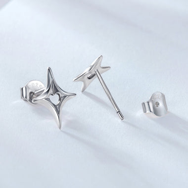 925 Sterling Silver Earrings 1.2x0.9cm - 0
