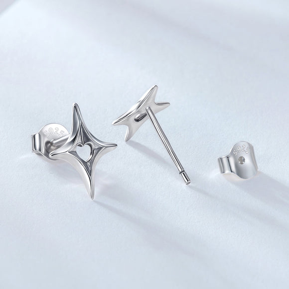 925 Sterling Silver Earrings 1.2x0.9cm