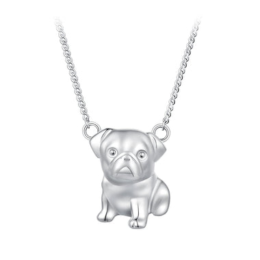925 Sterling Silver Plated Platinum Necklace with 13x12mm Pendant for Women