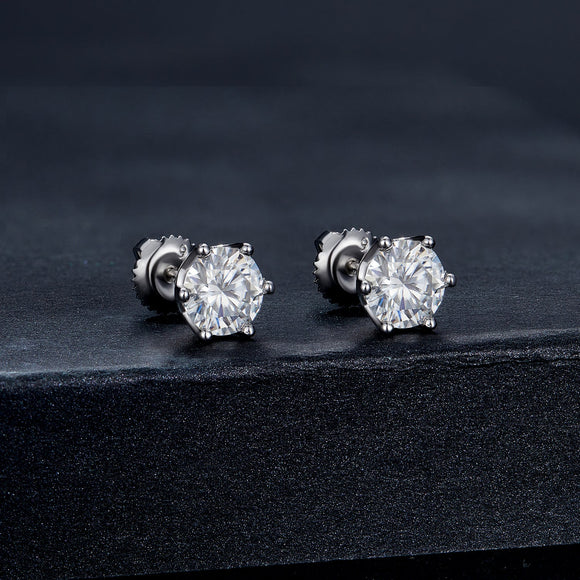 925 Sterling Silver Moissanite Earrings for Women