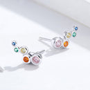 925 Sterling Silver Earrings with Pavé Setting CZ, 0.5x1.2 cm for Women-4