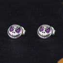 925 Sterling Silver Enamel Oxidized Earrings - 8mm for Women-5
