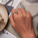 925 Sterling Silver Oxidized Paw Design Ring-7