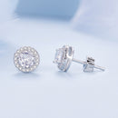 925 Sterling Silver 6.5mm Pavé Setting CZ Earrings-5