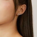 925 Sterling Silver Earrings with Plated Platinum and Pavé Setting CZ-7