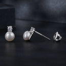 925 Sterling Silver Moissanite 0.1ct Freshwater Pearl Earrings for Women-6